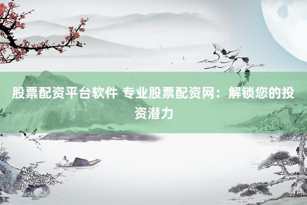 股票配资平台软件 专业股票配资网：解锁您的投资潜力