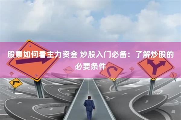 股票如何看主力资金 炒股入门必备：了解炒股的必要条件