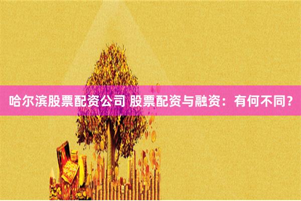 哈尔滨股票配资公司 股票配资与融资：有何不同？